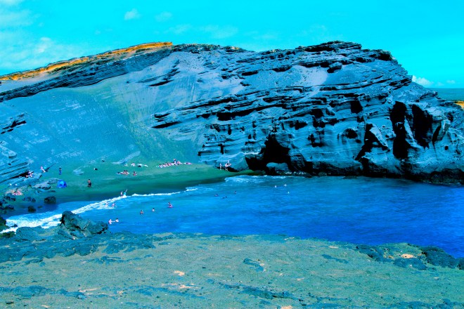 Green sand beach, aka Papalokea Beach