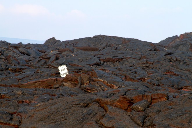 Hiking the lava fields at Volcanoes National Park